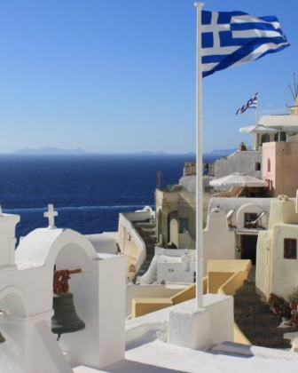 Santorin, la carte postale