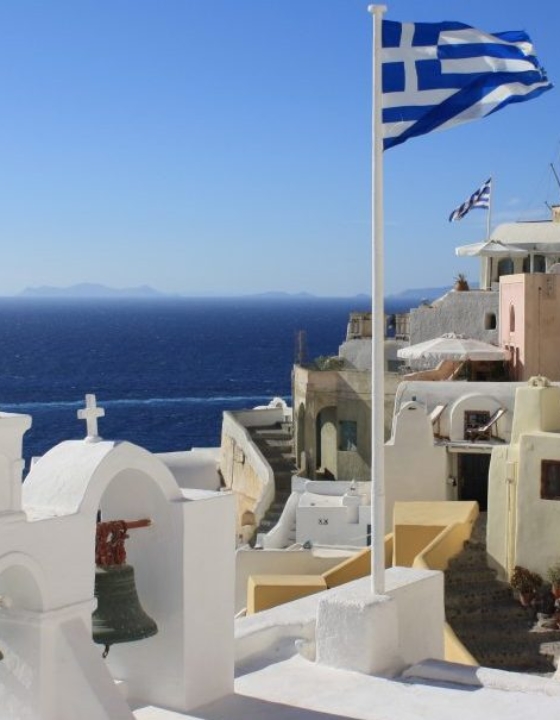Santorin, la carte postale