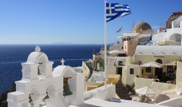 Santorin, la carte postale